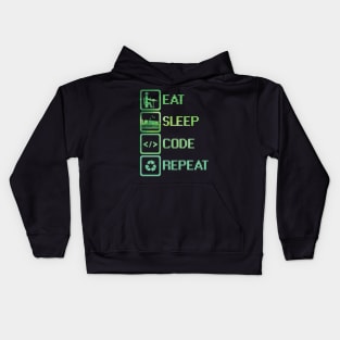 Eat Sleep Code Repeat Kids Hoodie